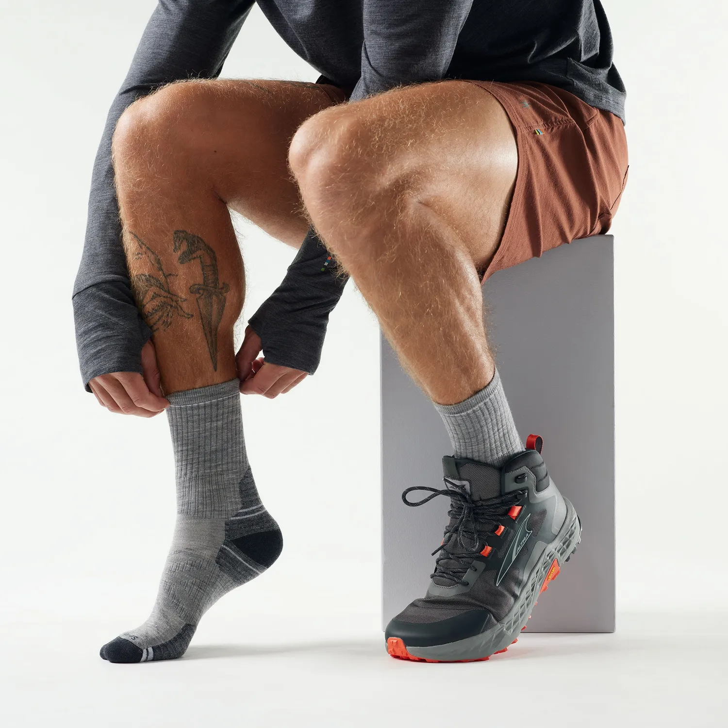 Smartwool Hike Mid Crew tursokker lysegrå merino