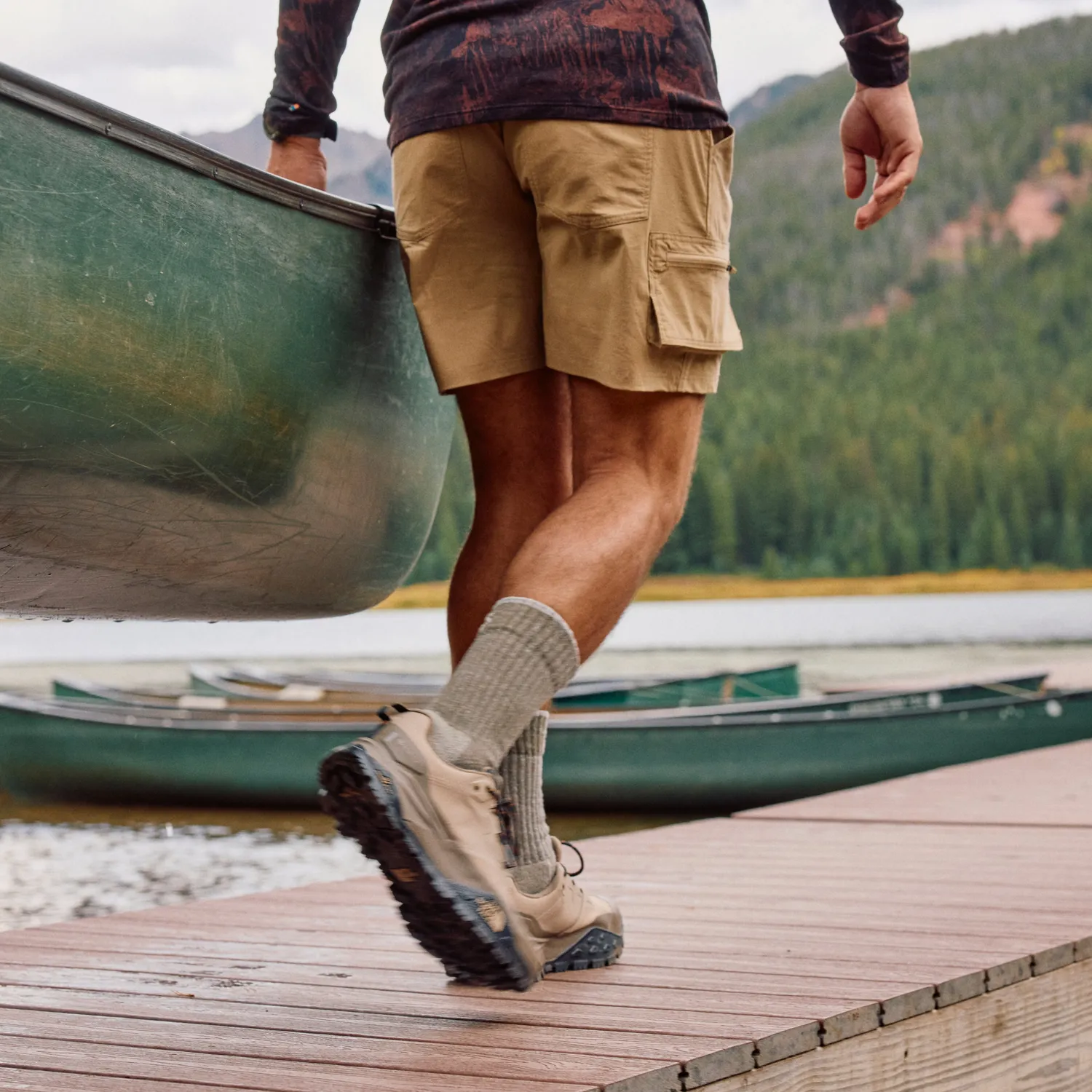Smartwool Merino 7" Cargo turshorts herre Khaki