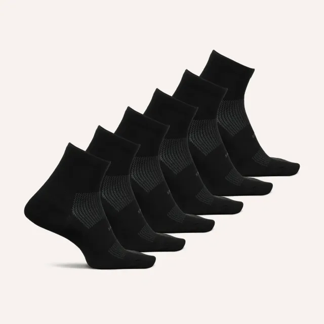 Feetures High Performance Ultra Light Quarter sokker 6-pack tynn