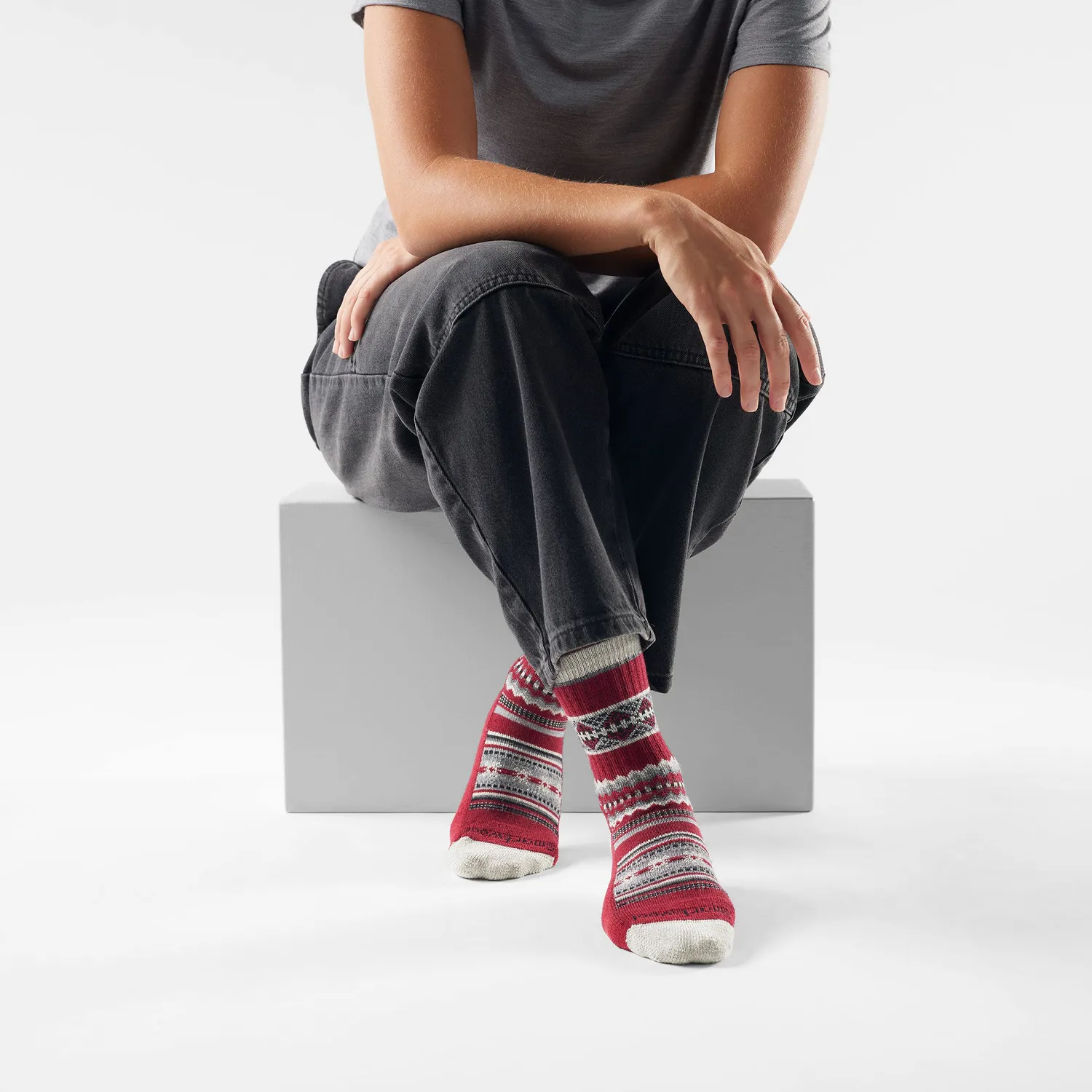 Smartwool Everyday Cozy Snowed In Crew sokker tibetan red