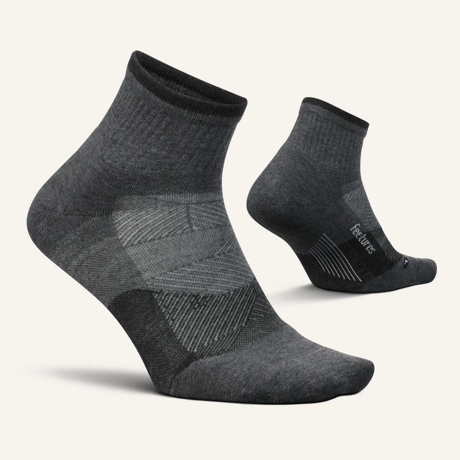Feetures Trail Max Cushion Quarter sokker Tectonic Blue tykk demping