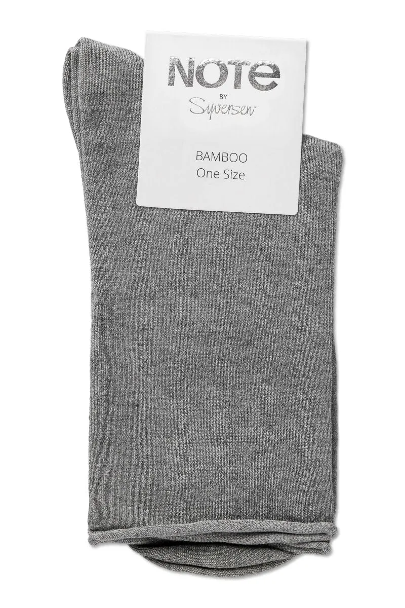 Note by Syversen Bamboo Roll Top sokker 3-pakning lys grå