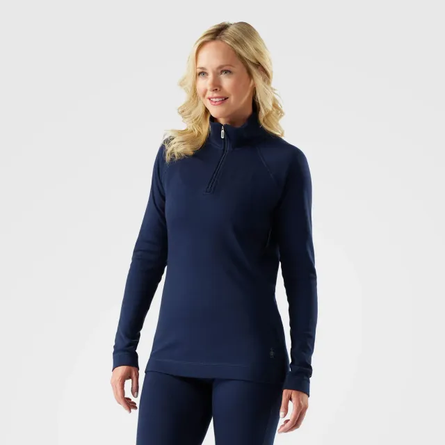 Smartwool Classic Thermal 1/4 Zip ulltrøye marineblå