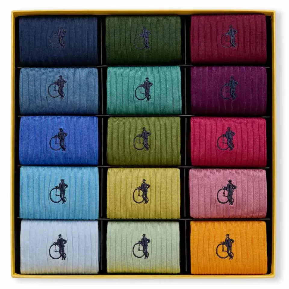 London Sock Company Simply Colourful sokker 15-par bomull