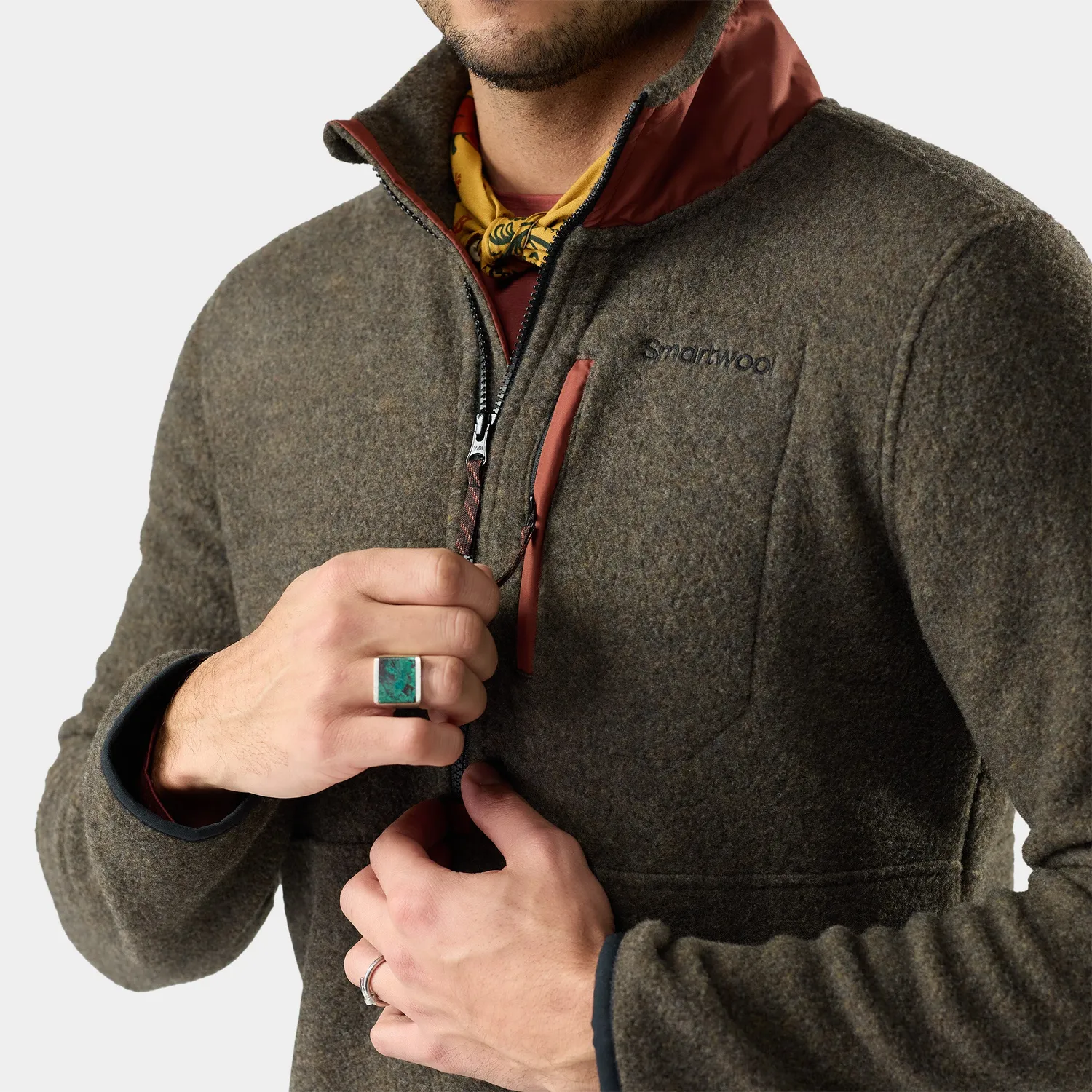 Smartwool Fleece 1/2 Zip fleecegenser burnt sienna ull