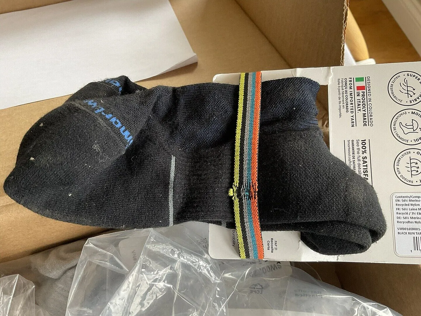 Smartwool Run Low Ankle løpesokker svart-hvit M merinoull