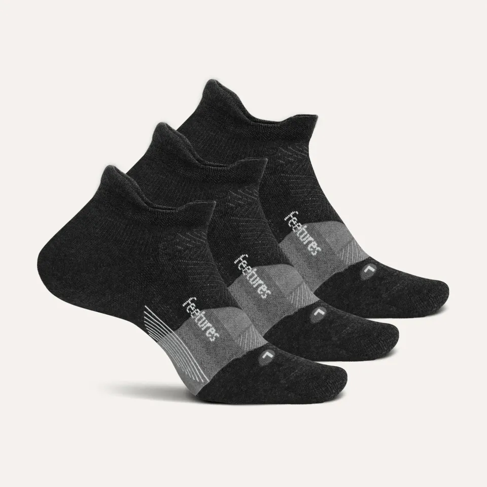 Feetures Merino 10 Ultra Light Tab sokker 3-pakk ull hvit