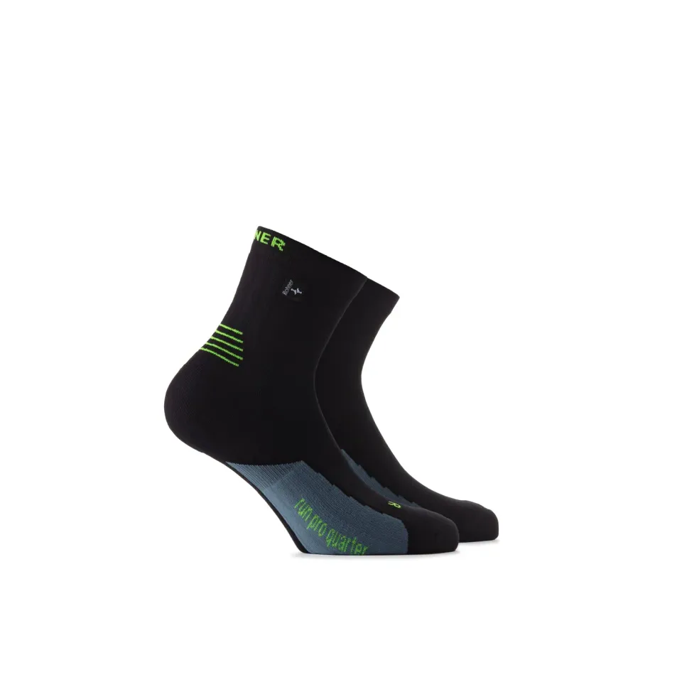 Rohner Run Pro Quarter løpesokker black lett demping