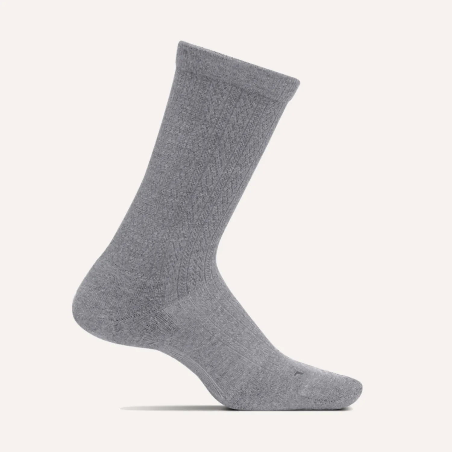 Feetures Everyday Max Cushion Crew Texture damesokker Light Gray