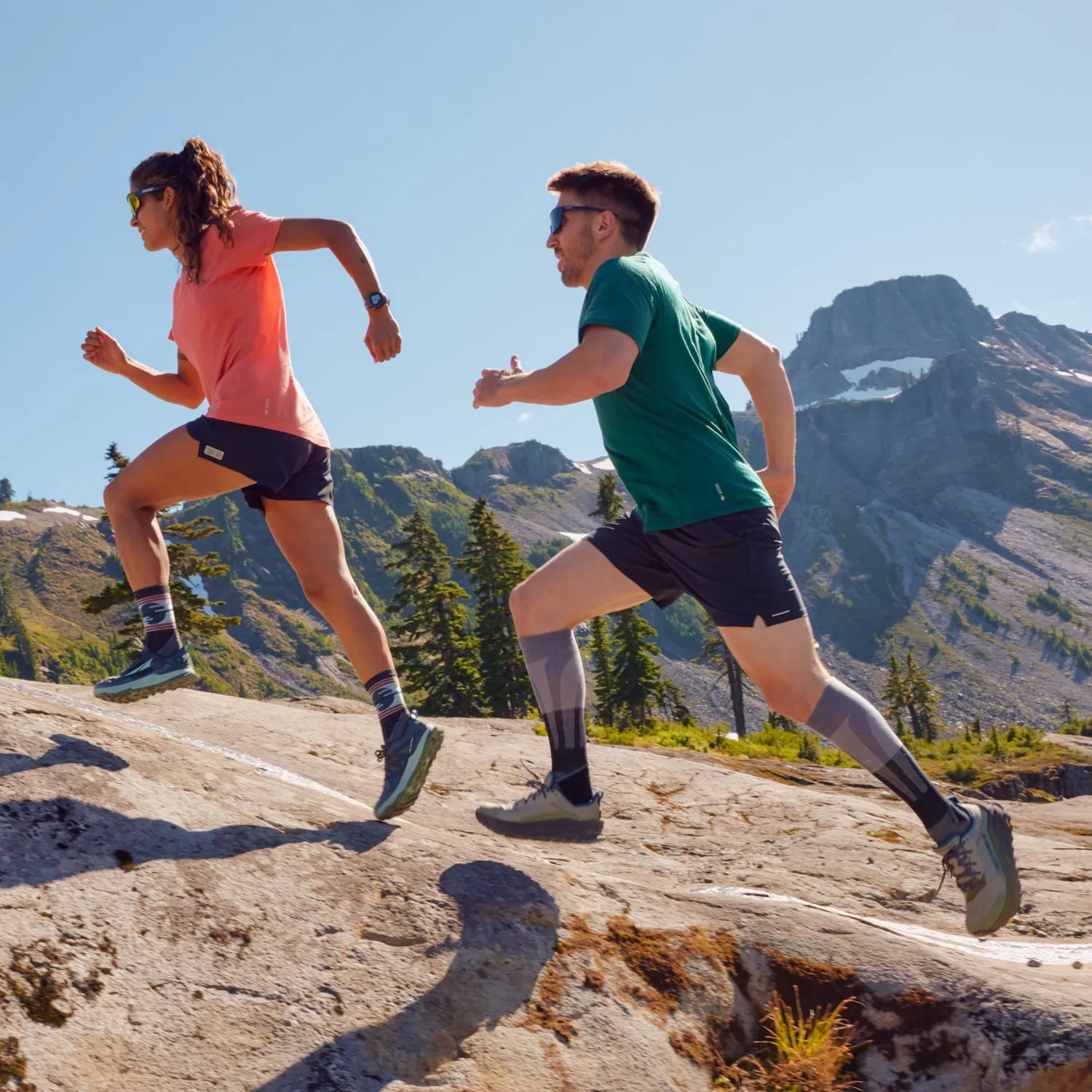 Smartwool Run Compression Over The Calf sokker Medium Gray kompresjon