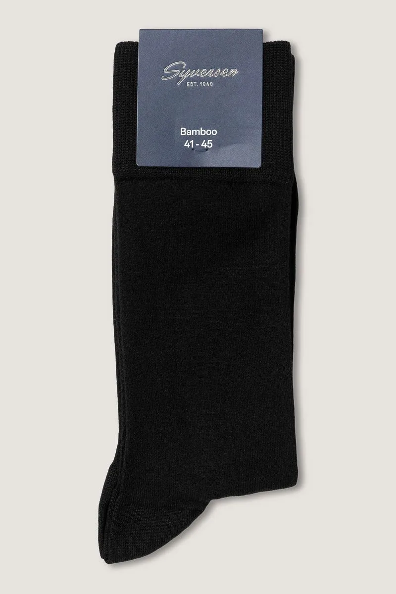 Note By Syversen Bamboo Crew Sock herresokker svart bambus