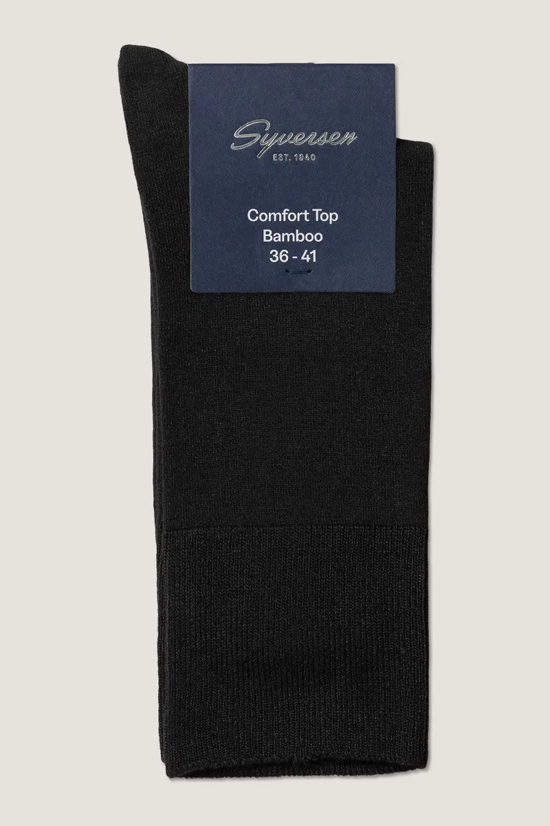 Syversen Socks Bamboo Comfort Top sokker svart 36-41 uten stram strikk