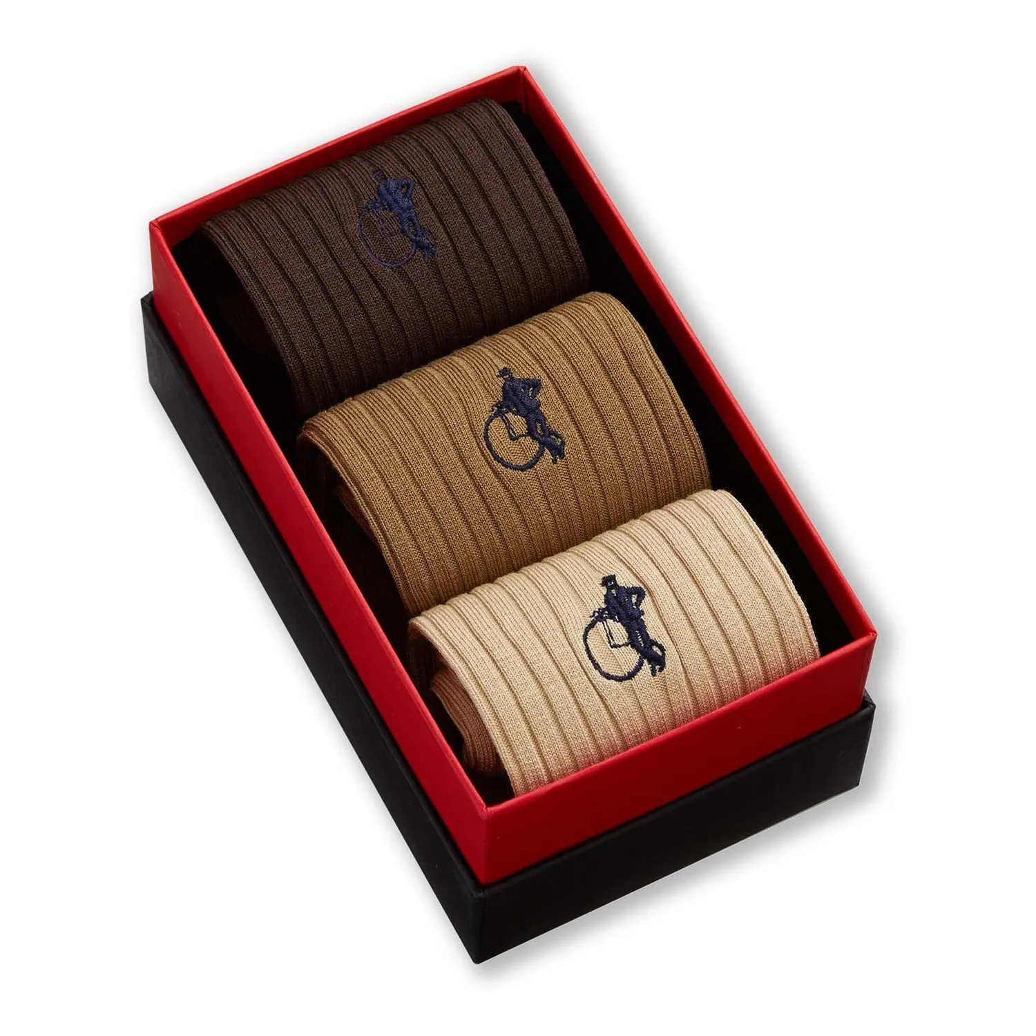 London Sock Company Coffee Break sokker 3 par brun bomull