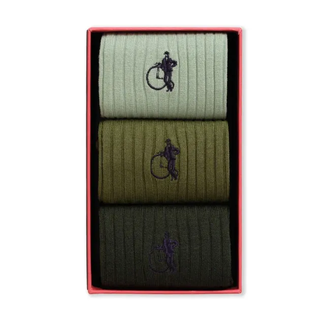 London Sock Company The Olive sokker 3-pak grønn