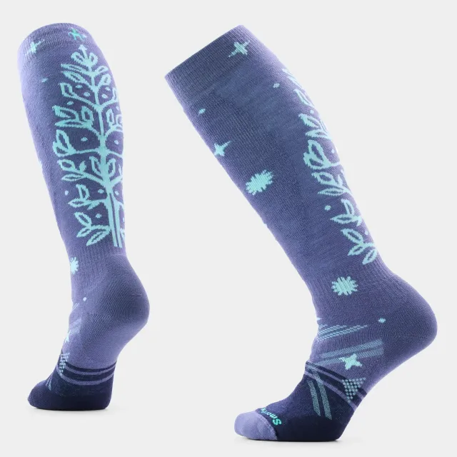 Smartwool Ski Ice Blossom OTC skisokker Nightfall Blue merinoull