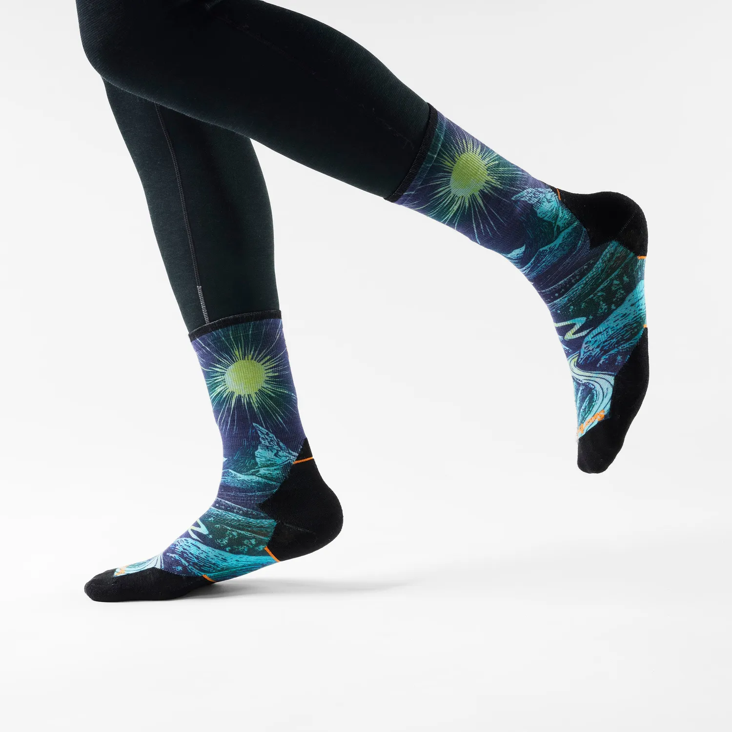 Smartwool Trail Run Treeline Print løpesokker navy