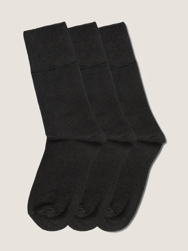 Note Bamboo Comfort Top sokker svart 3pk myk