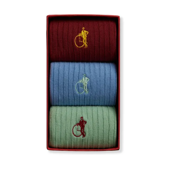 London Sock Company Melrose Classics sokker 3 par retro bomull