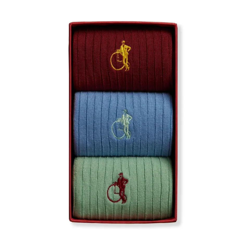 London Sock Company Melrose Classics sokker 3 par retro bomull