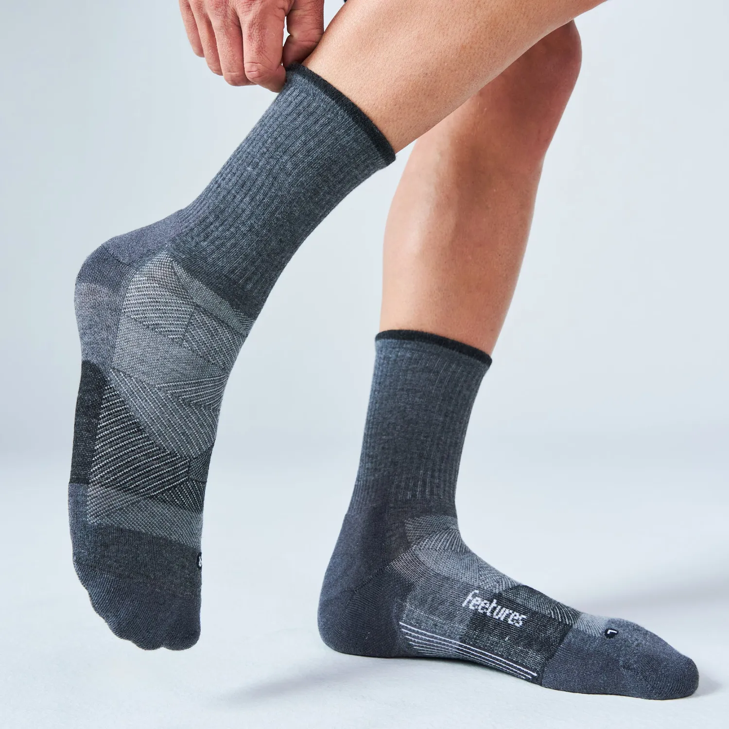 Feetures Trail Max Cushion Mini Crew sokker tectonic navy