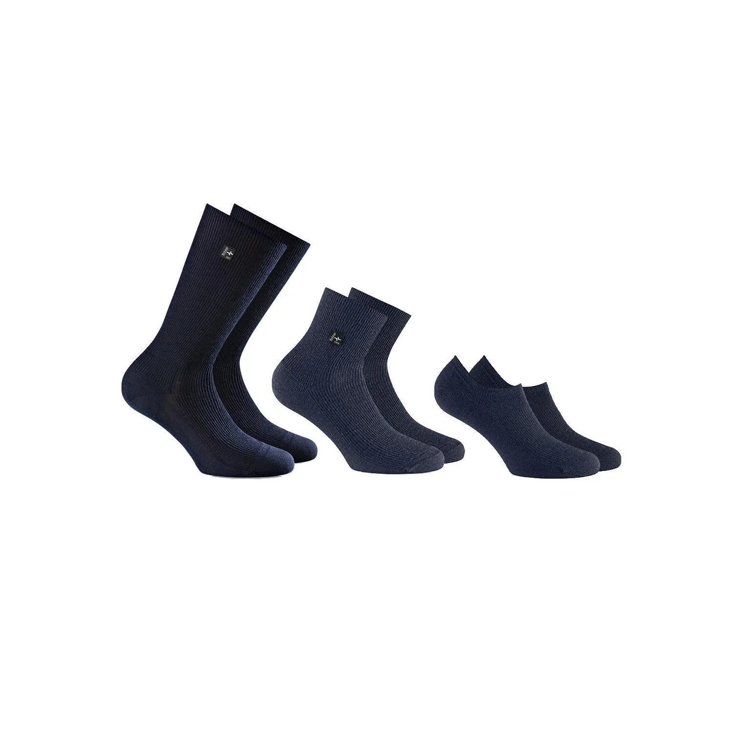 Rohner SupeR WO Set 4-pack sokker ull svart/grå/marine