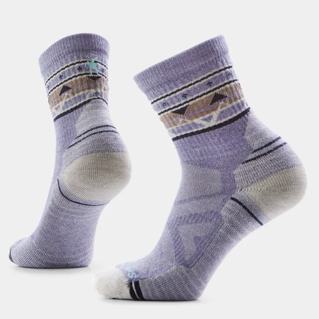 Smartwool Hike Zig Zag Valley Mid Crew tursokker Chalk Violet S