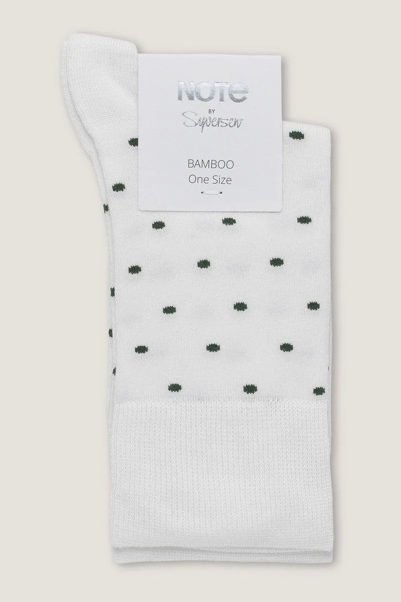 Note by Syversen Woman Bamboo Dots sokker offwhite