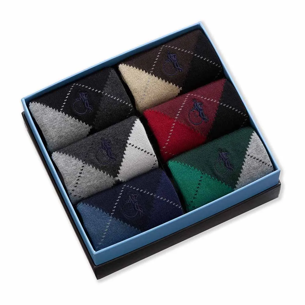 London Sock Company Highland Argyle sokker 6-pak rutet