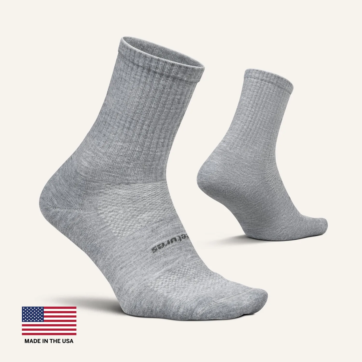 Feetures High Performance Max Cushion Quarter Tall sokk White myk