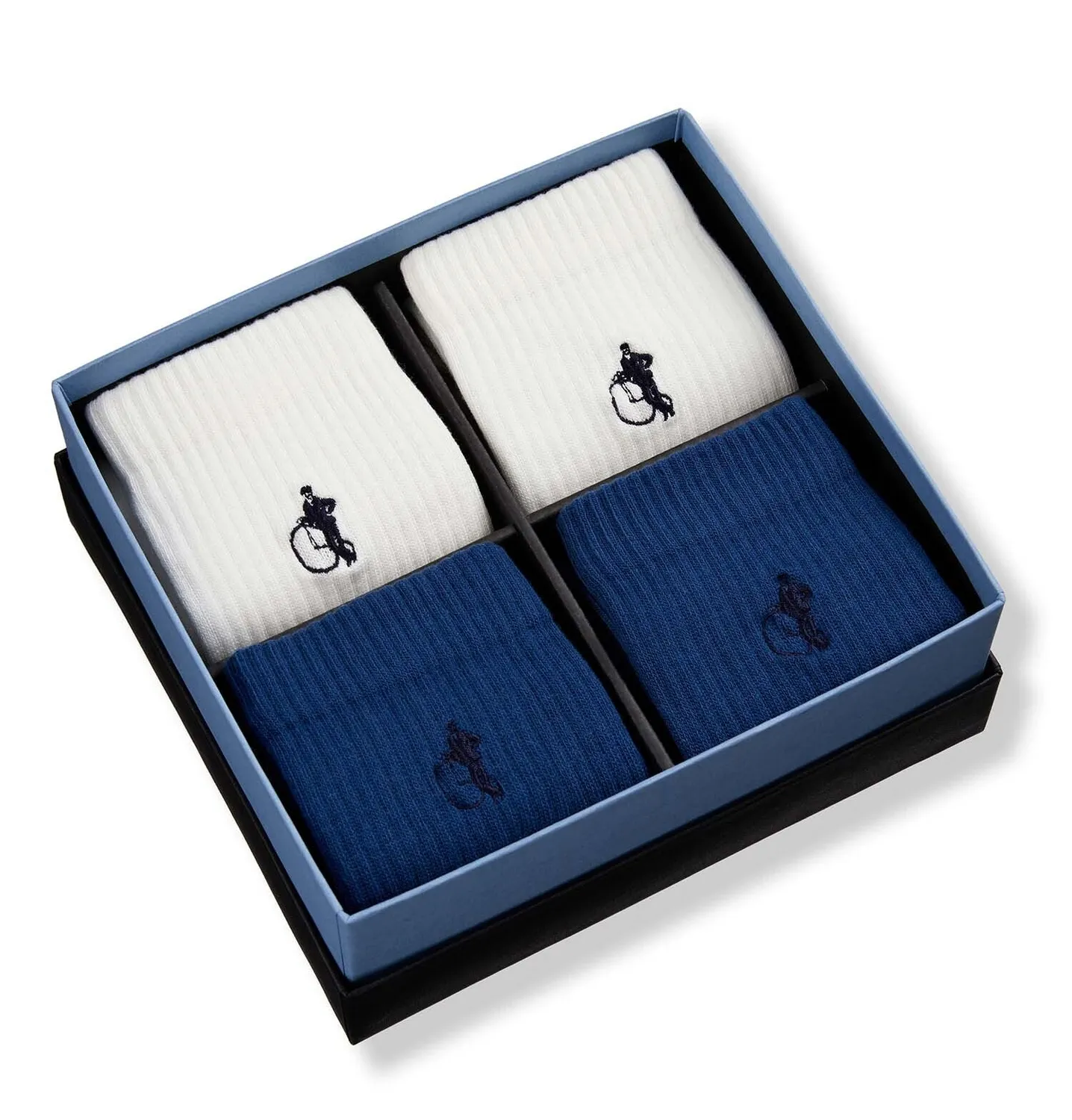 London Sock Company Simply Active Crew sokker 4-pak hvit marine