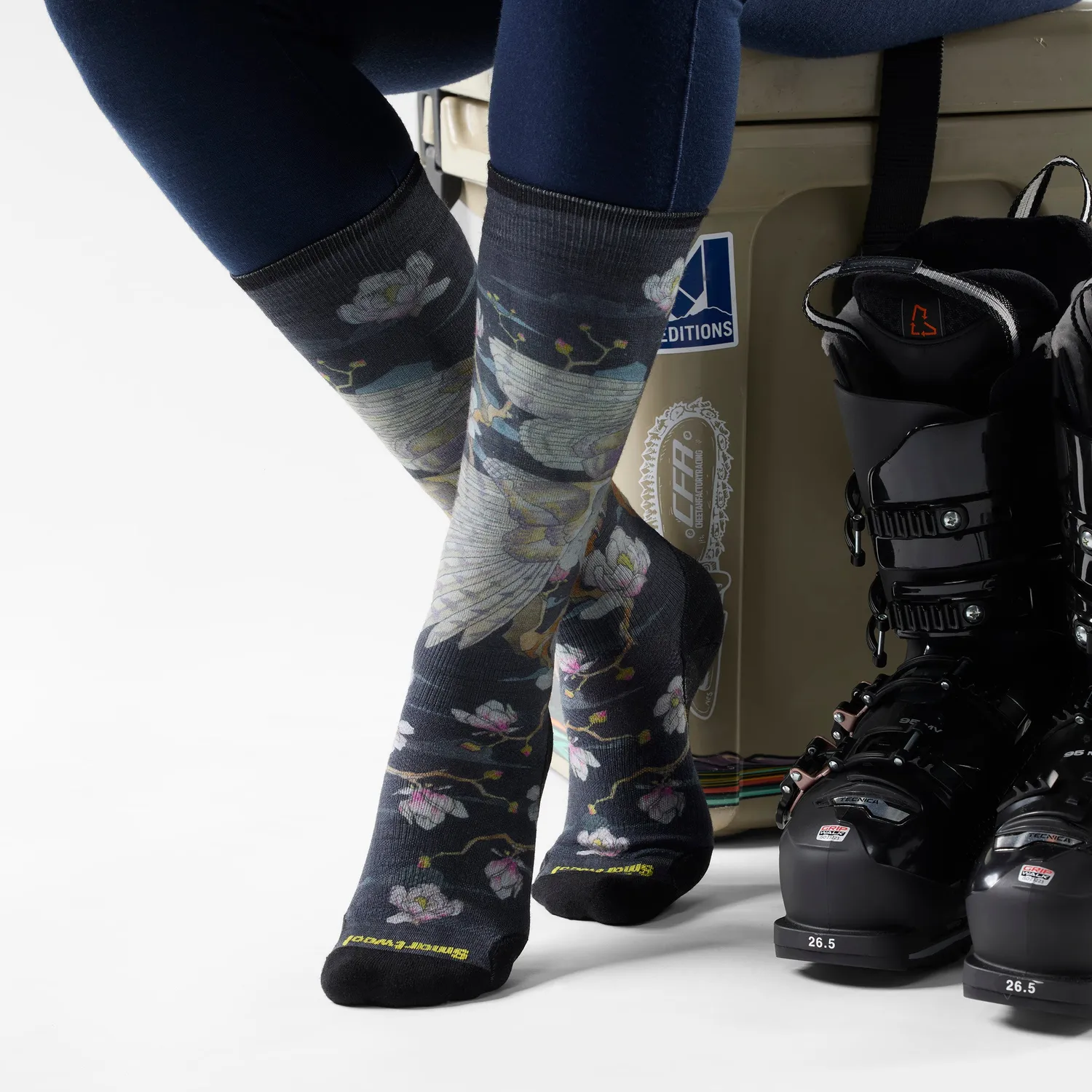 Smartwool Ski Nightwatcher Print OTC skisokker svart M ull