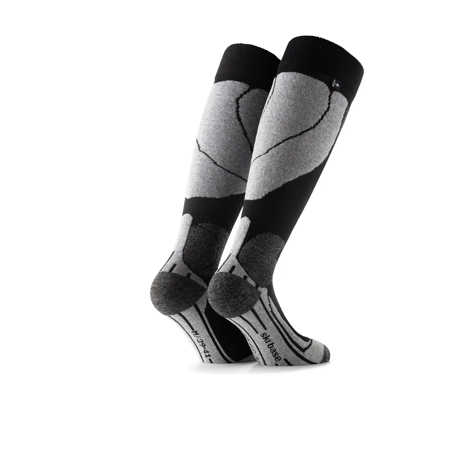 Rohner Ski Base l/r skisokk black/grey merino varm
