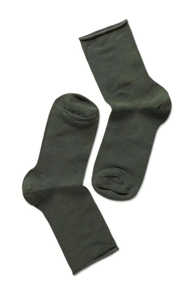 Note By Syversen Bamboo Woman Roll Top sokker oliven bambus