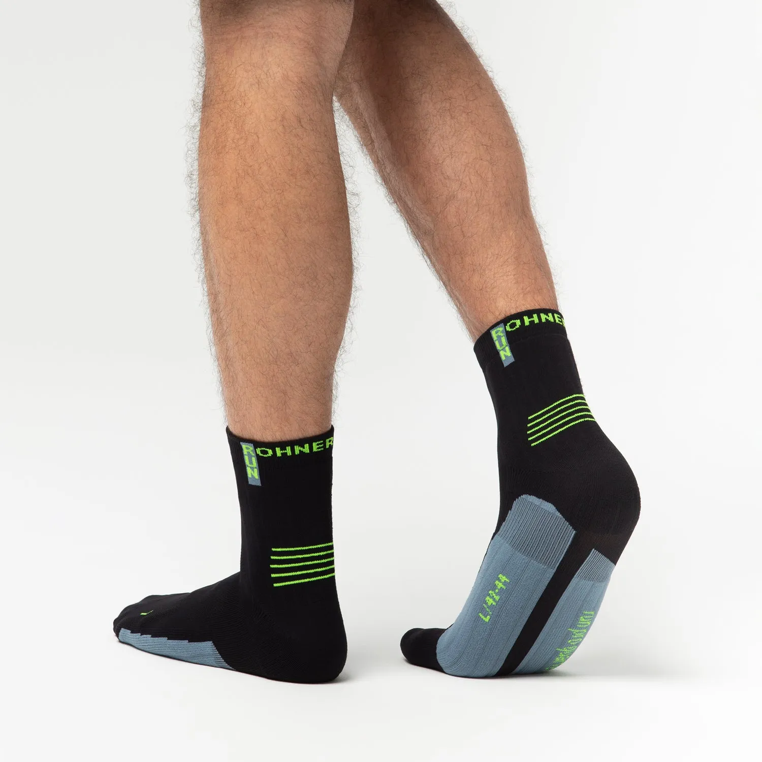 Rohner Run Pro Quarter løpesokker black lett demping