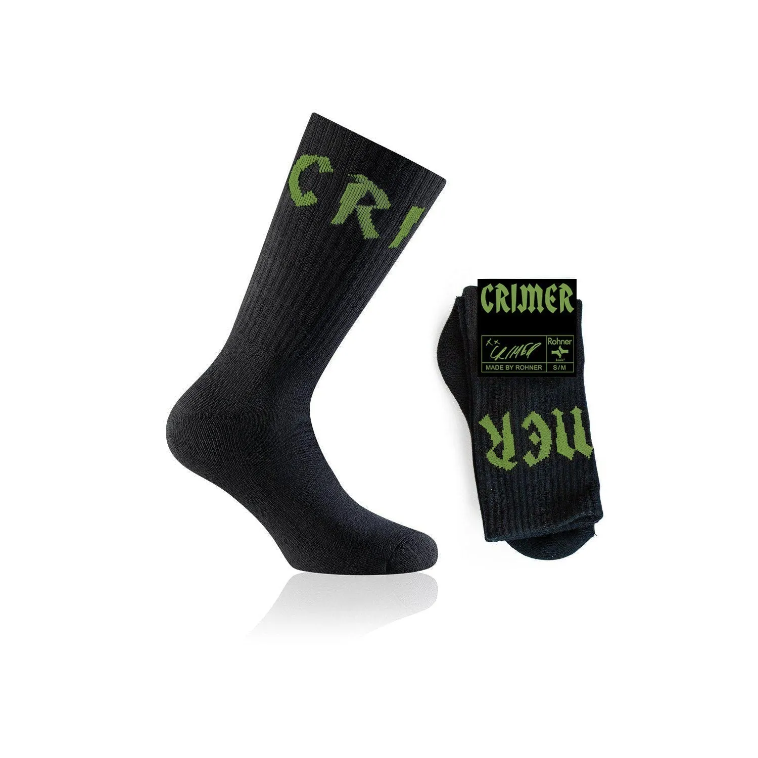 Rohner Crimer Socks sokker sort/neongrønn