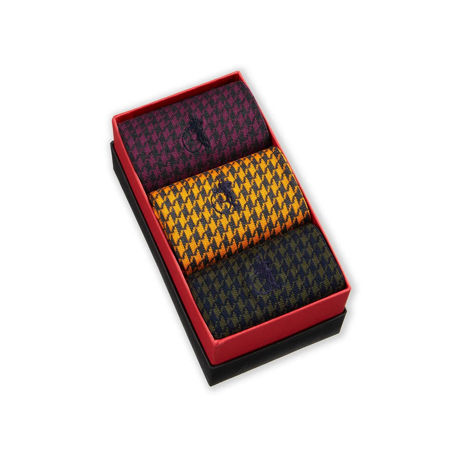 London Sock Company Brummel's Picks sokker 3-pak houndstooth
