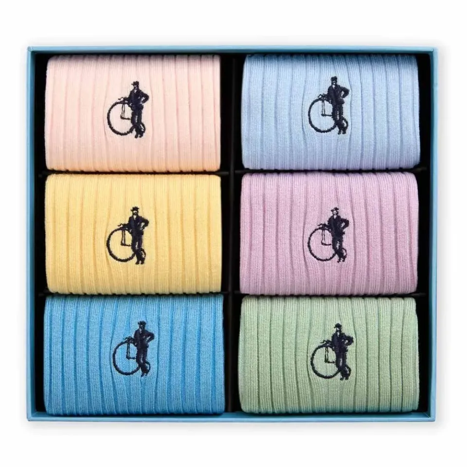 London Sock Company Simply Pastels sokker 6 par pastell