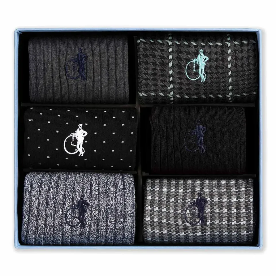 London Sock Company Dash of Class Black sokker 6-par svart