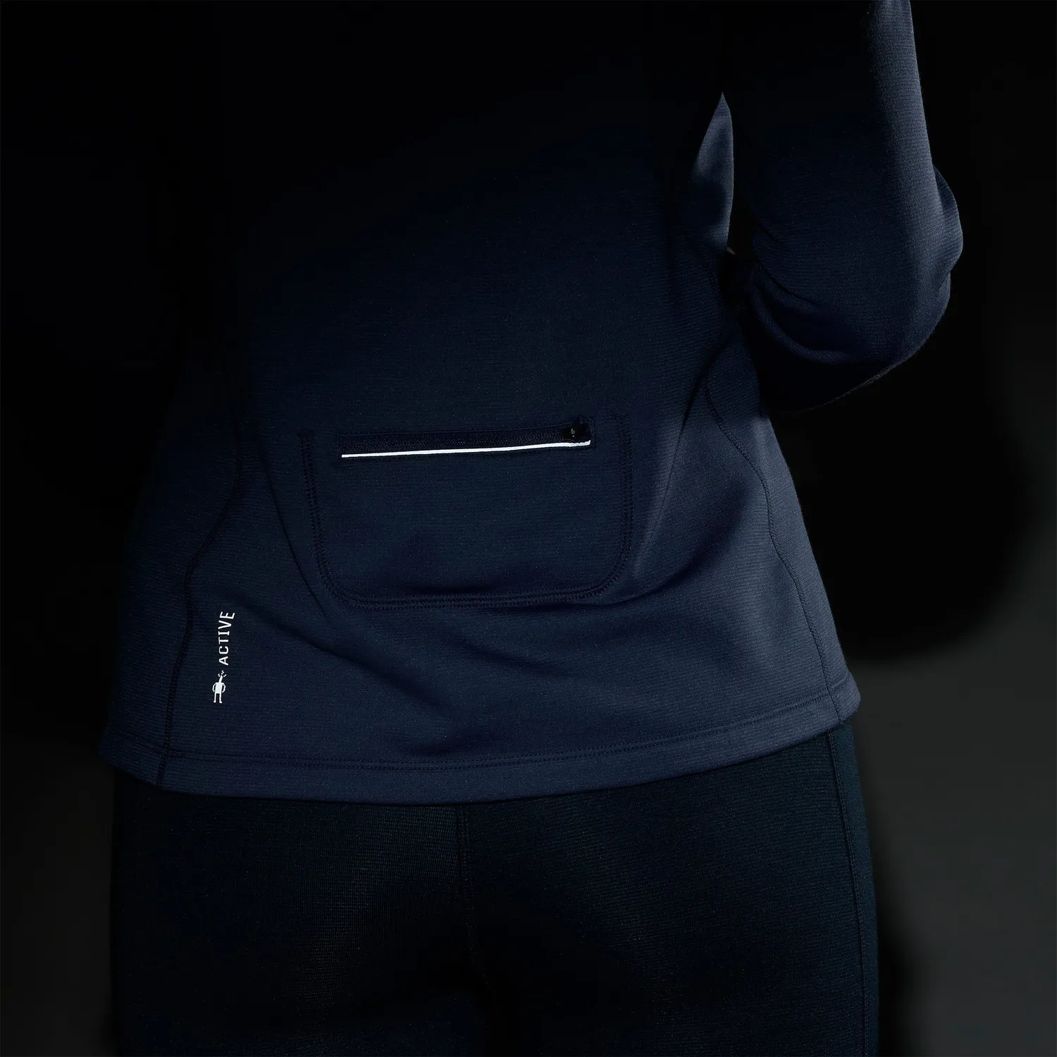 Smartwool Active Fleece Wind Hoodie hettegenser Nightfall vind kanal