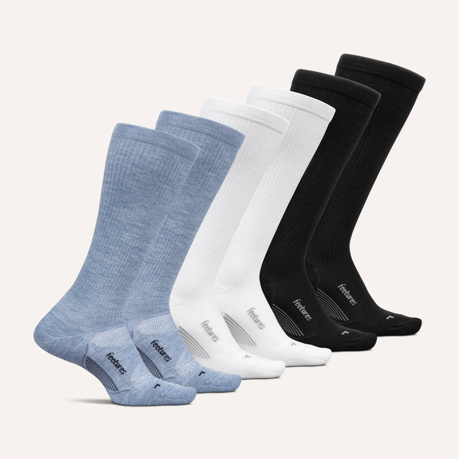 Feetures Everyday Max Cushion Knee High kompresjonssokker 6-pk