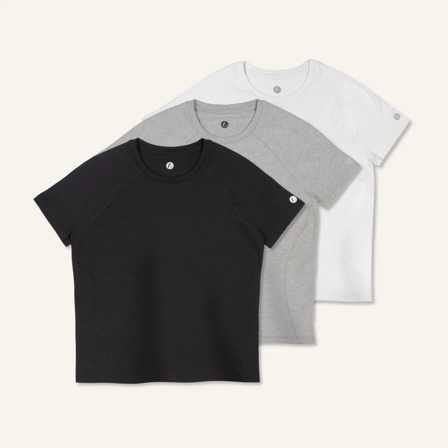 Feetures Stride Flex Performance Tee t-skjorte dame svart miks 3-pk