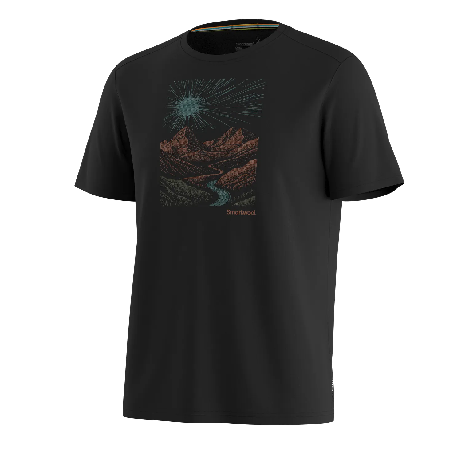 Smartwool Wander Valley Active Graphic t-skjorte svart