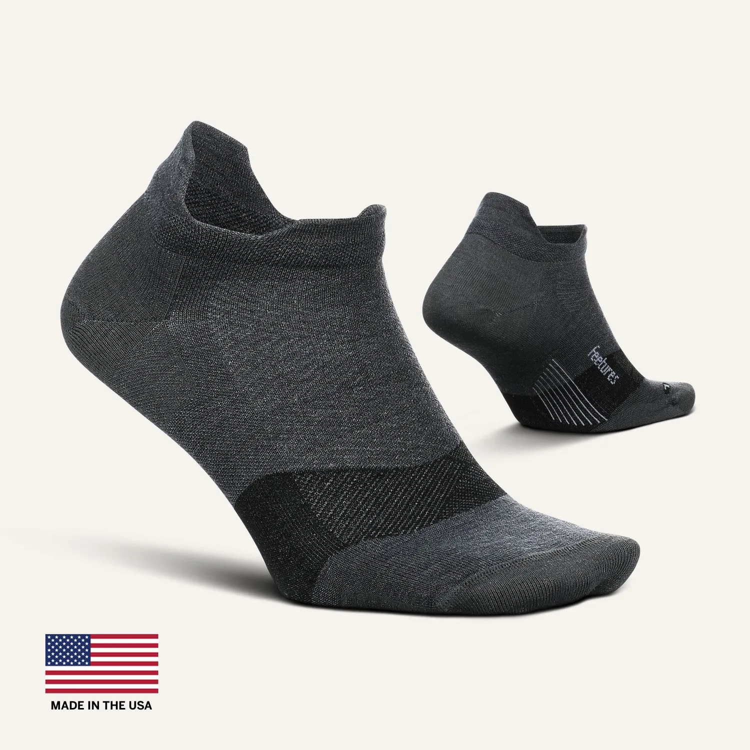 Feetures Merino 10 Max Cushion Tab sokker grå ankel