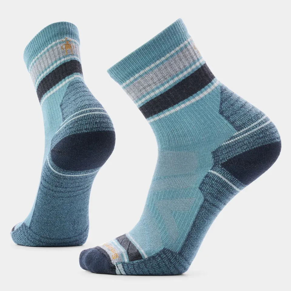 Smartwool Hike Striped Mid Crew tursokker dusty teal