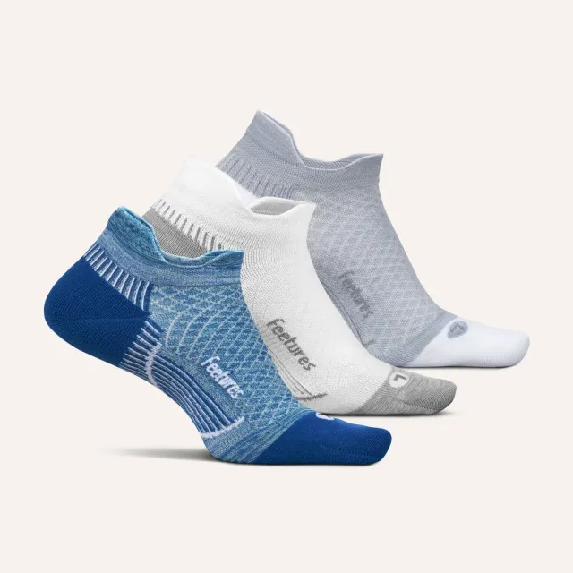 Feetures Plantar Fasciitis Relief Light Cushion Tab sokker hvit 3-pk