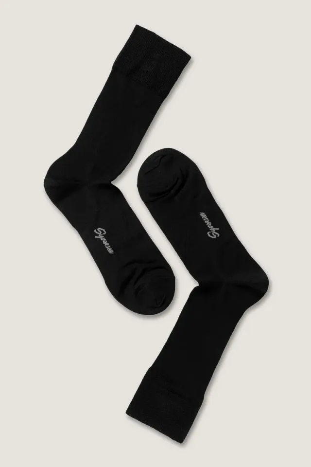 Note By Syversen Mercerized Cotton Crew Sock sokk svart 41-45