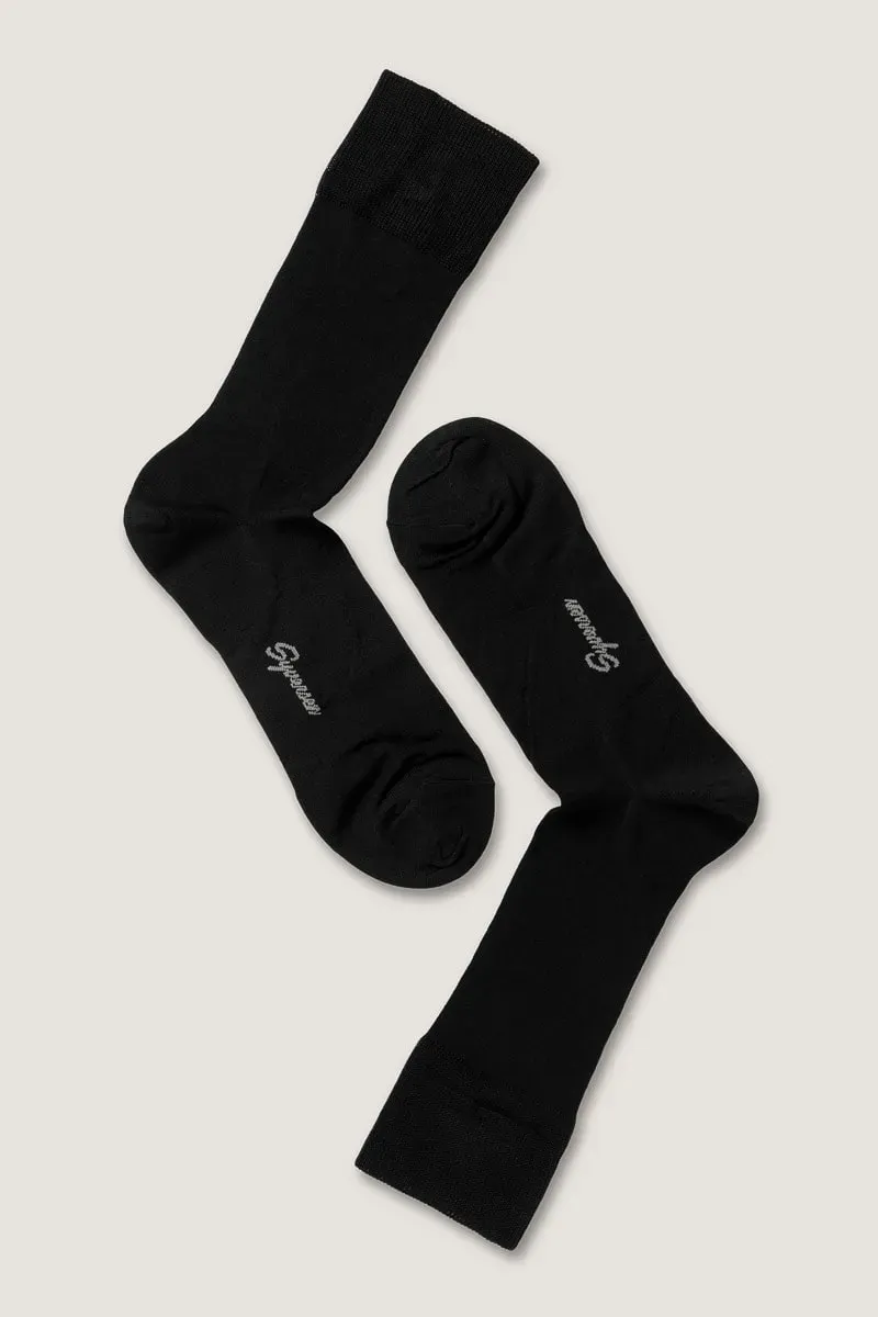 Note By Syversen Mercerized Cotton Crew Sock sokk svart 41-45