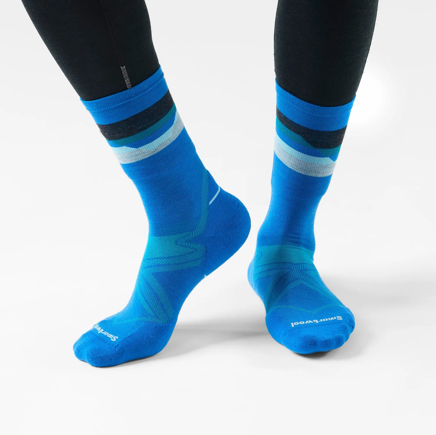 Smartwool Run Cold Weather Horizons Crew løpesokker Laguna Blue merinoull