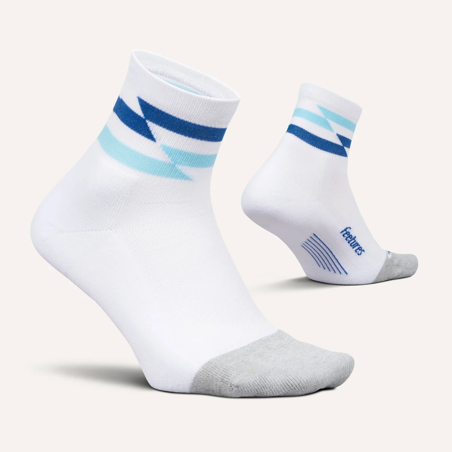 Feetures Elite Light Cushion Quarter sokker White tynn