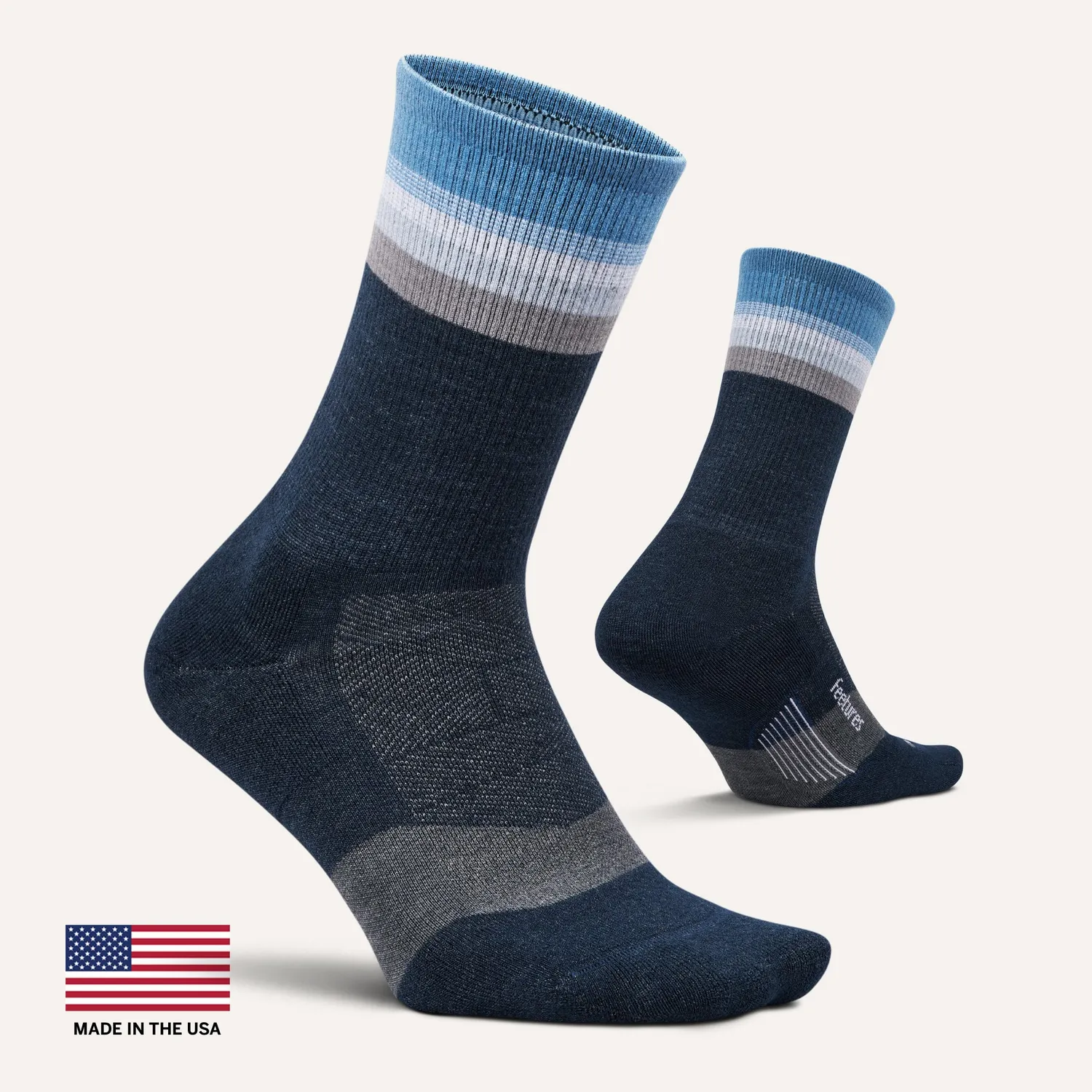 Feetures Merino 10 Max Cushion Mini Crew sokker sandstone